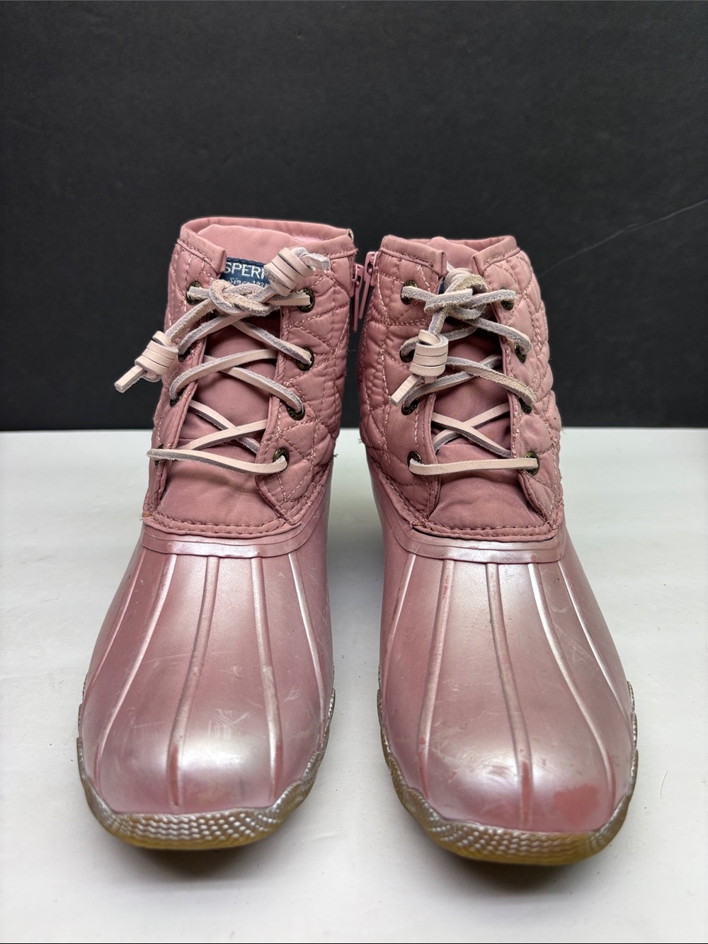 Sperry kids Pink Duck Boot Waterproof Ankle Boots, sz 3 little girl, box 77
